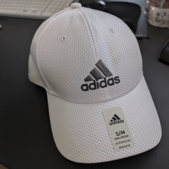 NWT adidas Men's Zags 2.0 Structured Mid Crown A-Flex Stretch Fit Hat White - Picture 2 of 10